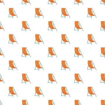 Orange deck chairs seamless pattern for summer vacation Stock Illustration