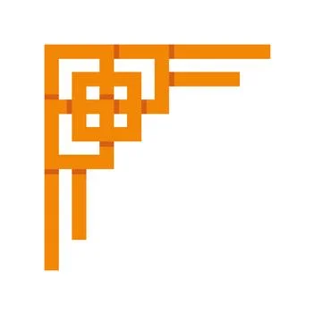 Orange decorative frame corner graphic element design Stock Illustration
