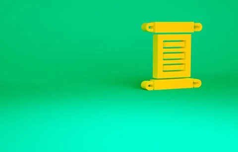 Orange Decree, paper, parchment, scroll icon icon isolated on green backgroun Illustrazione stock