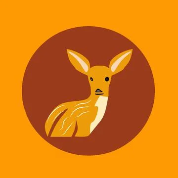 Orange deer vector logo illustration Stock Illustration