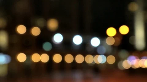 Orange defocused lights bokeh Stock Footage 85402092