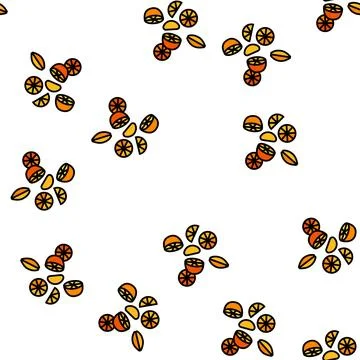 Orange delicious organic vector seamless pattern Stock Illustration