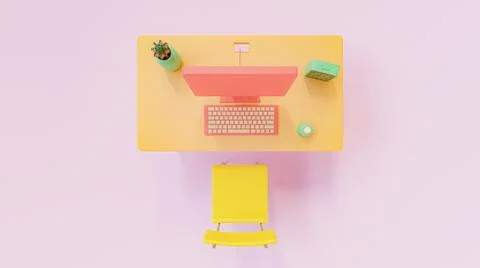 Orange desk. Stock Photos