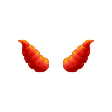 Orange devil horns with spiral curve shape isolated on white background 库存插图