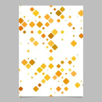 Orange diagonal rounded square mosaic pattern flyer template Illustrazione stock