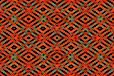 Orange diamond shapes pattern Orange, green and black diamond shapes patte... Stock Photos