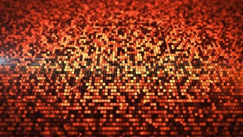 Orange digital data numbers binary computer code abstract technology background Video stock 192689691