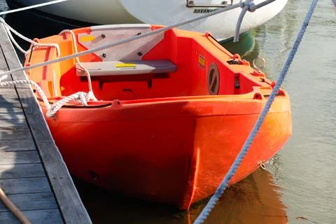 An Orange Dinghy Foto stock