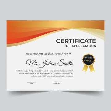 Orange Diploma Template Stock Illustration