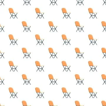 Orange director chairs repeating pattern seamless background Stock Illustration