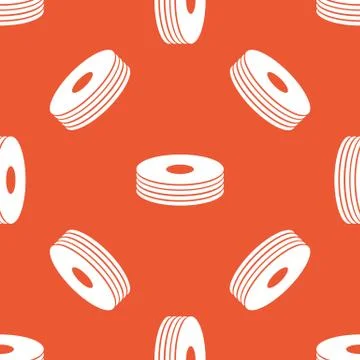 Orange disc pile pattern Stock Illustration