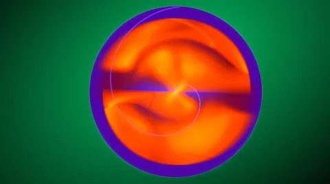 Orange disk on green seamless looping bg d4382 L Stock Footage 1051809