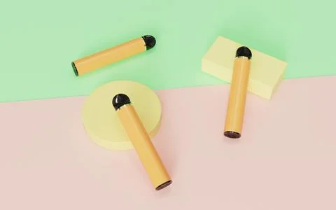 Orange disposable electronic cigarette light red light green minimalist back Foto stock