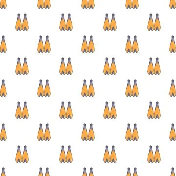 Orange diving flippers seamless repeating pattern 스톡 일러스트