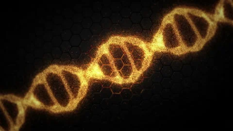 Orange DNA in a 3D animation Stock Footage 235634848