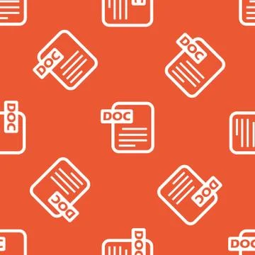 Orange DOC file pattern Stock Illustration