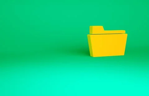 Orange Document folder icon isolated on green background. Accounting binder s Stock-Illustration