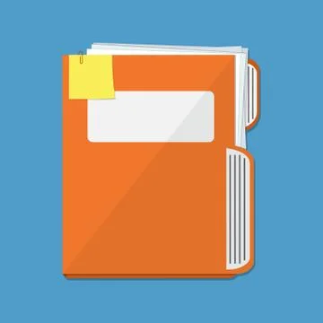 Orange documents folder Illustrazione stock