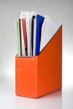 Orange documents folder Stock Photos