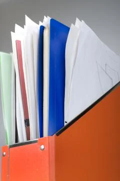 Orange documents folder Stock Photos
