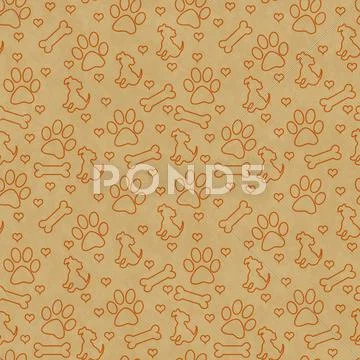 Orange Doggy Tile Pattern Repeat Background