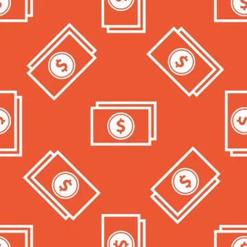 Orange dollar bill pattern Illustrazione stock