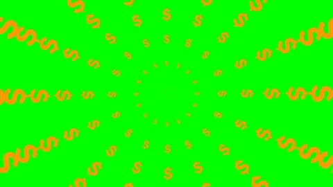 Orange dollar circles green Stock Footage 255506643