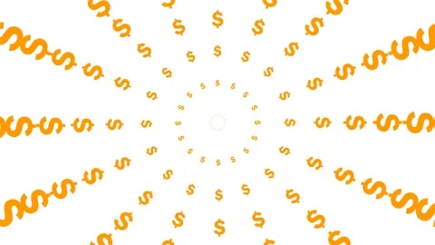 Orange dollar circles white Stock Footage 255506641