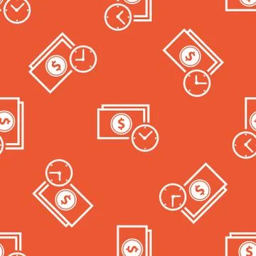Orange dollar time pattern 库存插图
