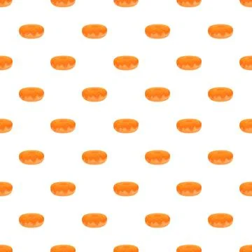 Orange donuts seamless pattern repeating sweet food background 스톡 일러스트
