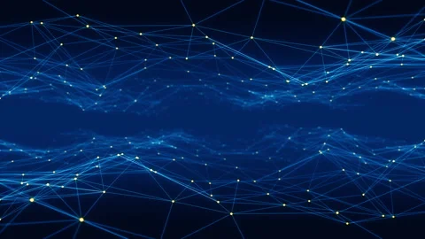 Orange dot and line connection with polygonal technology abstract background Stock Footage 157544980