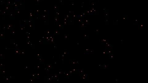 Orange dots particles effects animation black screen overlay Stock Footage 265611898