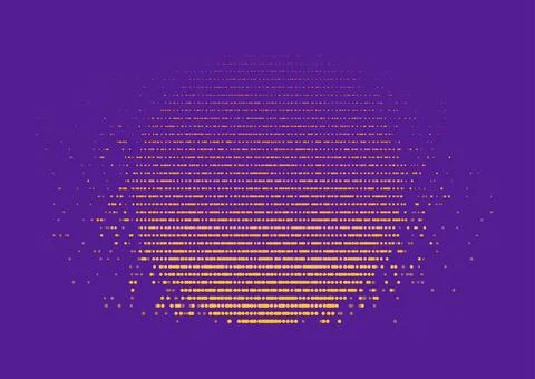 Orange dotted circle shape abstract futuristic tech background Illustrazione stock