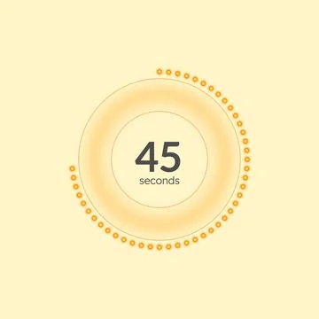 Orange dotted line circular countdown seconds Illustrazione stock
