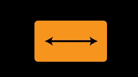 Orange Double Arrow Resize Scale Motion Graphic Animation (4K, UI/UX Element, Ex Stock Footage 323938139