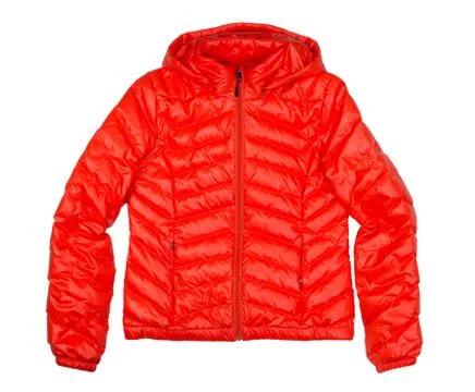 Orange down jacket Stock Photos