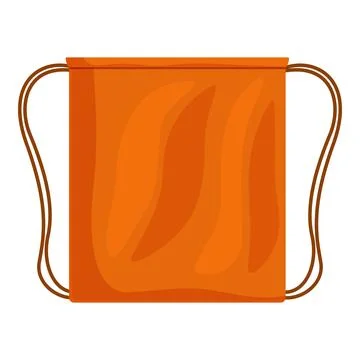 Orange drawstring backpack isolated on white background Stockillustratie