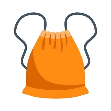 Orange drawstring bag for gym or sports Stock Illustration