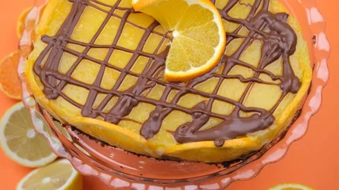 Orange dream cake Stock Footage 261423264