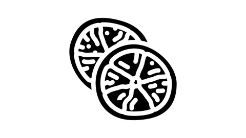 Orange dried fruit glyph icon animation Stock Footage 326745625