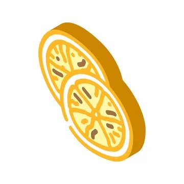 Orange dried fruit isometric icon vector illustration Stock Illustration