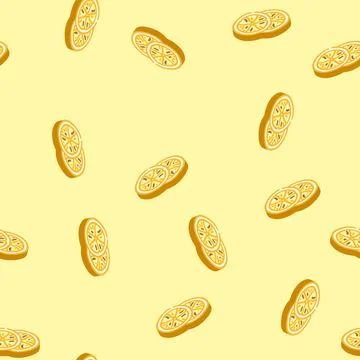 Orange dried fruit isometric icon seamless pattern Stock Illustration