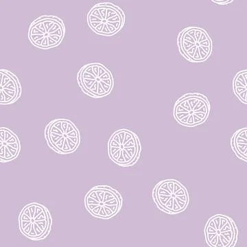 Orange dried fruit line seamless pattern Stock Illustration