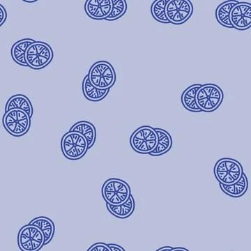 Orange dried fruit line vector seamless pattern イラスト素材