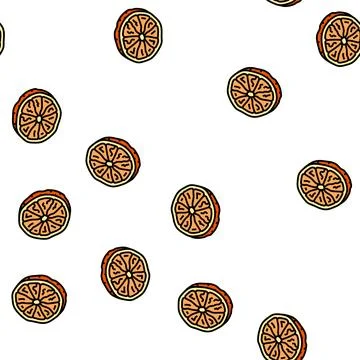 Orange dried fruit vector seamless pattern 스톡 일러스트