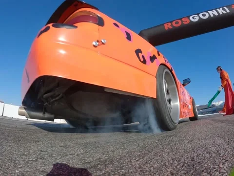 Orange drift car 動画素材 184089168