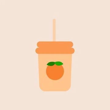 Orange Drink Conceptual Icon Vector Illustration Design Stock Illustration