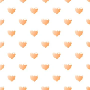 Orange dripping heart seamless pattern background Illustrazione stock
