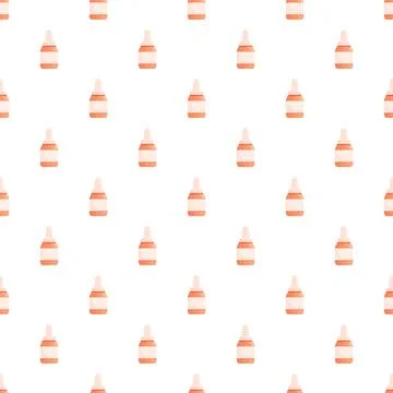 Orange dropper bottles pattern for cosmetic skincare background Illustrazione stock