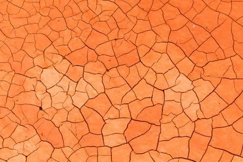 Orange drought soil pattern - no water Stock Photos